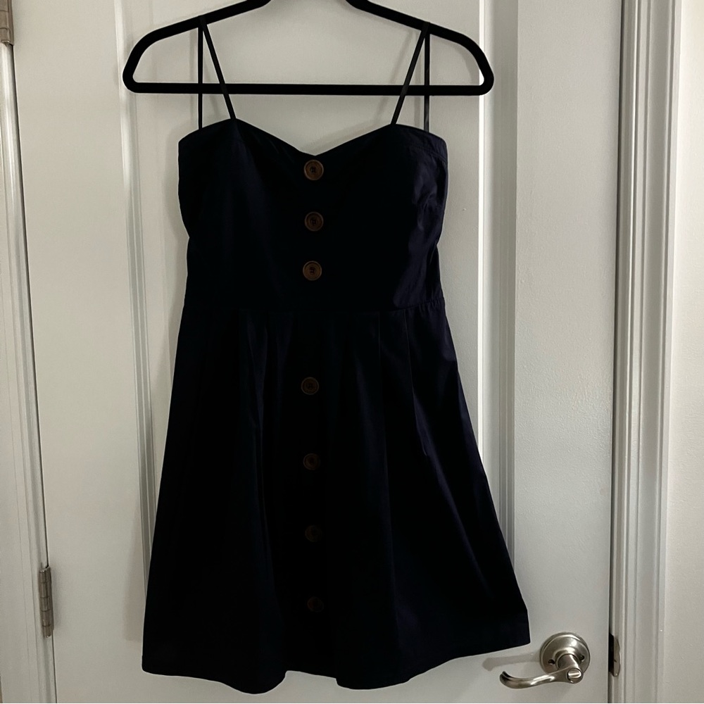 CITY TRIANGLES | vintage navy button dress | size 5